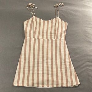 Dynamite striped beige dress